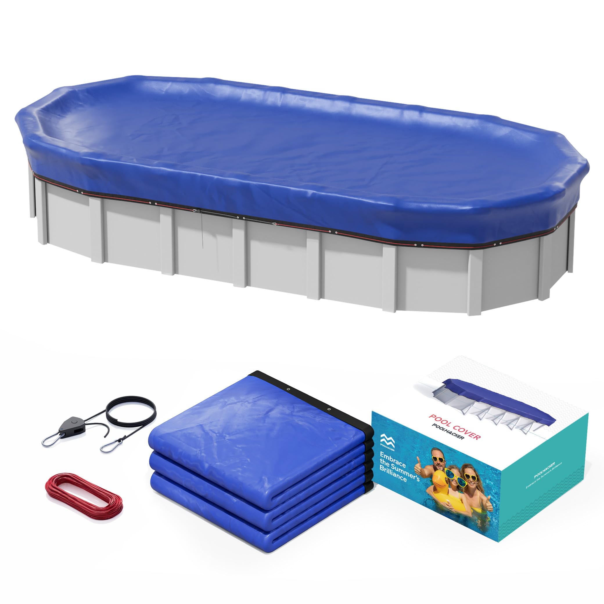 Amazon.com : POOLHACKER 18x33 FT Oval Pool Cover – 420D Extra